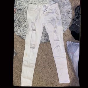 White ripped jeans